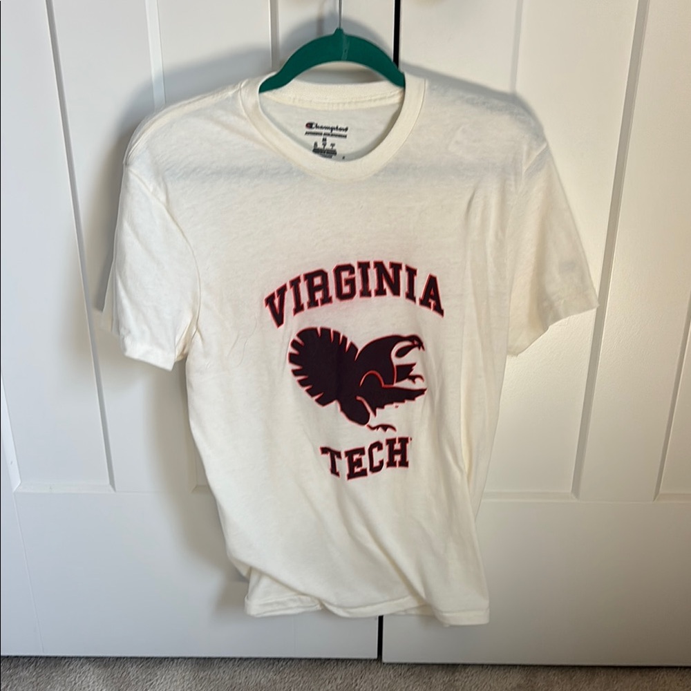 Champion White T-Shirt with Maroon Graphic